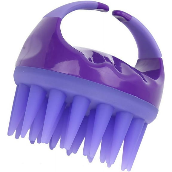 Hair Scalp Massager, Soft Silicone Hair Shampoo Brush Head Scrubber Hair Washing Scalp Massage Comb(Purple)