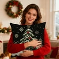 thumbnail image 6 of Gumesh Natural Linen Christmas Pillow Cover with Embroidery-Style Print, Nordic Holiday Sofa Decor with Hidden Zipper, Machine Washable Cushion Case for Living Room, 6 of 6