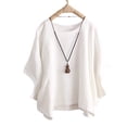 thumbnail image 4 of Sngxgn Women's Summer Short Sleeve V-Neck Shirts Casual Solid Color Basic Tee T-Shirt(White,L), 4 of 6