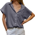 thumbnail image 1 of Cathalem Womens Short Sleeve Shirts Cute Loose Spring and Summer Tops,Gray XL, 1 of 4