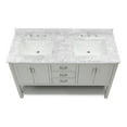 thumbnail image 6 of Furniture of America Freya 61" Gray Double Bathroom Vanity with White Carrera Marble Top and Undermount Sink, 6 of 13