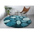 thumbnail image 3 of MDA Rugs Mateos Shag Blue Stone Contemporary Area Rug 7' Round 6' Round Round, 3 of 3