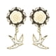 thumbnail image 1 of 1 par de pendientes colgantes de gorrión de aleación de bronce vintage Blanco 16mm, 1 of 8