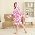 thumbnail image 2 of FORMRS Niños Bathrobe Unisex Hooded Robe Soft Plush Pajamas Sleepwear, Size 10-12T, Heart Geometric, 2 of 7