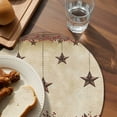 thumbnail image 4 of Round Placemats Set of 4 Farm Star Barn Place Mats Washable Woven Placemat Red Berry Vintage Circle Braided Table Mat for Kitchen Dining Table Party Home Decor 15 Inch, 4 of 8