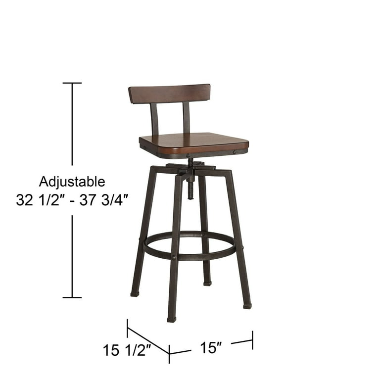 Elm Lane Roark Hammered Bronze Swivel Bar Stools Set of 2 Brown 29