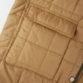 thumbnail image 6 of ieFashion Women's Winter Quilted Jackets Long Sleeve Button Down Square Pattern Jacket Outerwear Coats with Pockets, Brown, M, 6 of 9