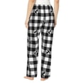 thumbnail image 3 of Daiia Anchor Black Tartan Plaid Women's Sleep Pant with Pockets and Drawstring,Pajama Pants-Small, 3 of 9
