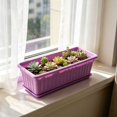 thumbnail image 5 of CPHDW7 Garden Planter, Long Rectangular Plastic Pot with Heavy-Duty Resin Construction, Large Window Trough for Vegetables Herbs Outdoor Plants, 5 of 6