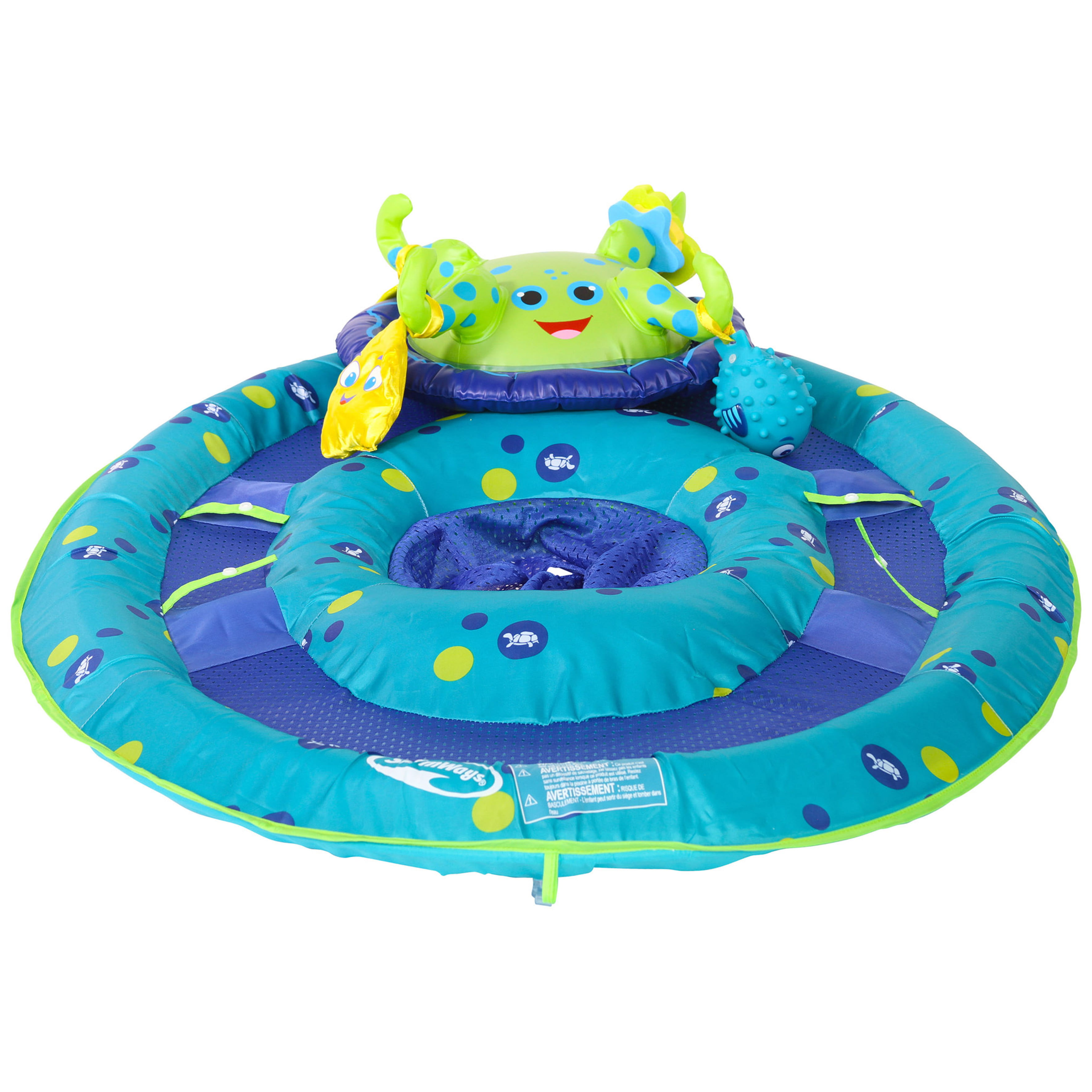 SwimWays Baby Spring Float Activity Center, Inflatable Float for Baby Boys, Blue/Green - image 4 of 8