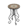 thumbnail image 3 of GDF Studio French Country Outdoor Side Table with Mosaic Ceramic Top and Metal Base, Mandala, 3 of 11