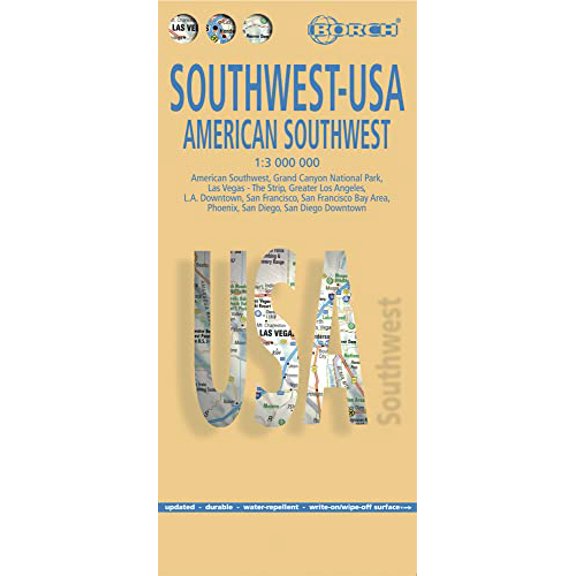 Pre-Owned Laminated American Southwest-USA 2 Map (English Edition), 9783866093195, 3866093195, Paperback, 10th updated edition