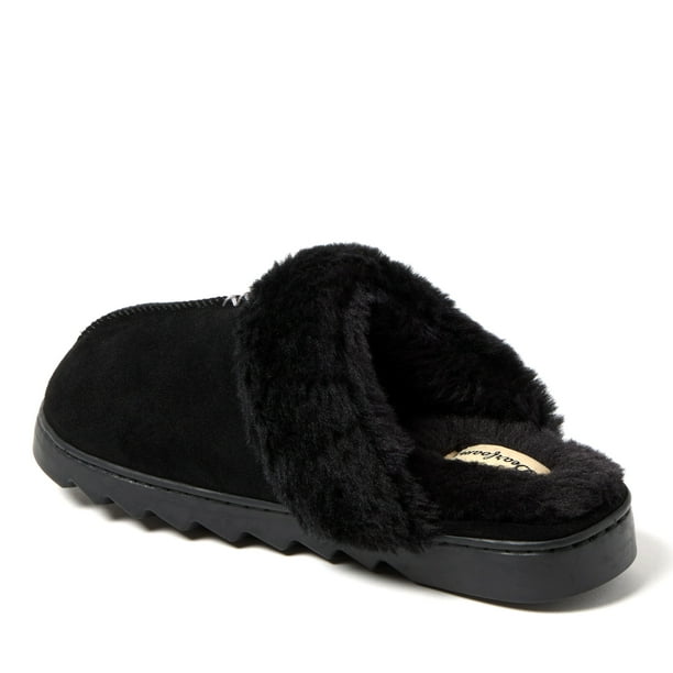 Dearfoams Women's Helena Genuine Suede Scuff House Shoe Slipper