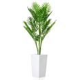 thumbnail image 1 of QinaQin Palmera artificial Areca con maceta blanca alta, hojas tropicales realistas, ideal para decoración de sala, recámara, oficina o interiores, 1 of 6