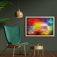 thumbnail image 2 of Astrology Wall Art with Frame, Ombre Rainbow Colored Abstract Image with Asrological Sun Shapes Spots, Printed Fabric Poster for Bathroom Living Room Dorms, 35" x 23", Multicolor, by Ambesonne, 2 of 2