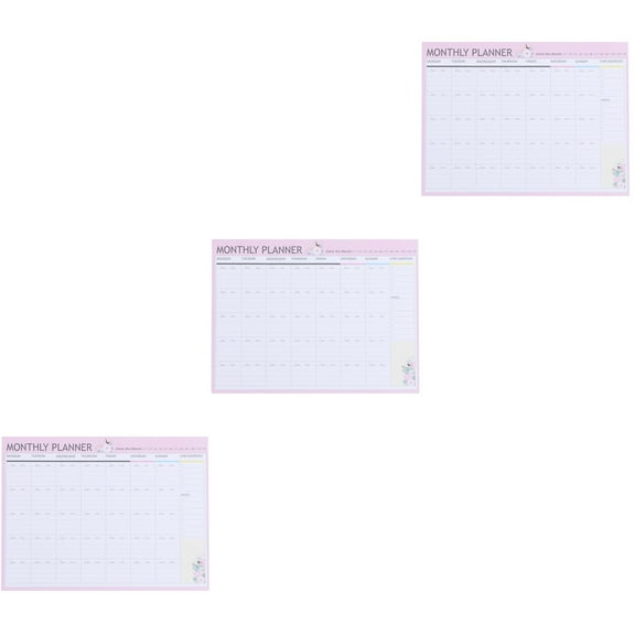 3 Pieces Blank Desk Calendar Without Dates Weekly Planner Notepad Smart Desktop Student