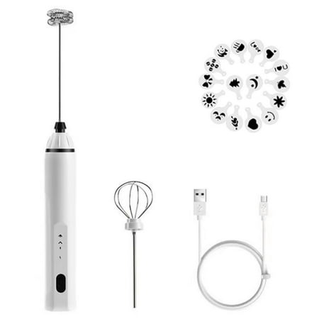 

Rechargeable Coffee Frother for Bulletproof Coffee Latte (White)