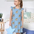 thumbnail image 4 of Balery Corgi Dog Camisón de princesa para niñas, pijama de algodón con mangas abullonadas, suave y bonito.-X-Large, 4 of 6