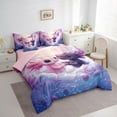 thumbnail image 3 of Castle Fairy Kawaii Axolotl Twin Bedding Sets,Black Pink Salamander Bedding Comforter Set, 3 of 8