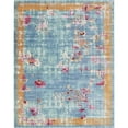 thumbnail image 3 of Unique Loom Scena Austin Rug Blue/Beige 10' x 13' 1" Border Bohemian Perfect For Living Room Bed Room Dining Room Office, 3 of 6