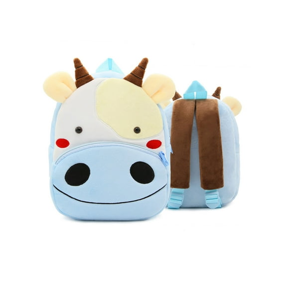 Sexy Dance Boys Backpack Mini Bookbag Plush Cartoon Travel Bag Multi Pockets Toddler Animal Padded Straps Girls Animal Cow