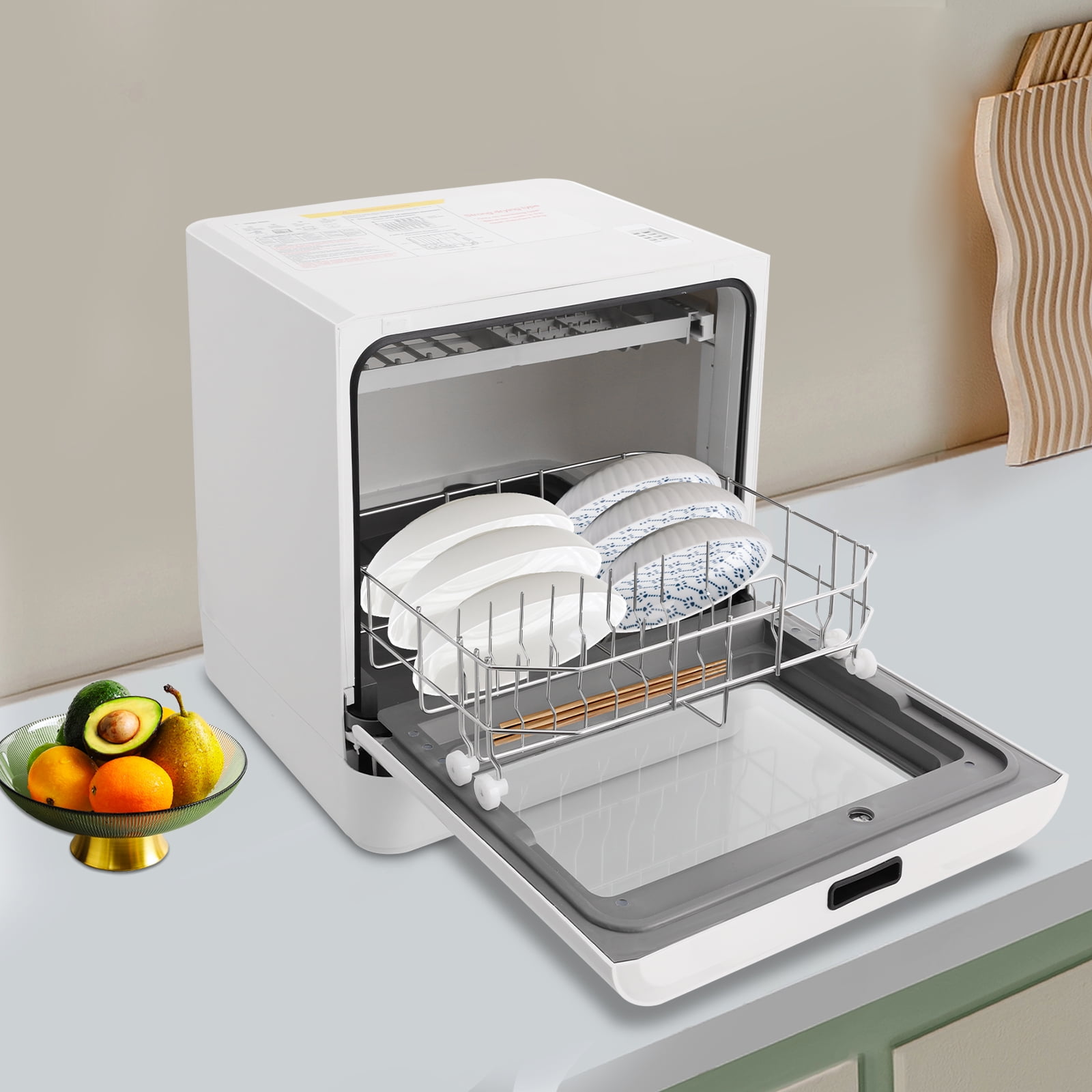 White Portable Mini Dishwasher, Countertop Dishwasher, Household Mini Dishwasher for Homes, Apartments