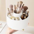 thumbnail image 2 of Caja de almacenamiento de maquillaje giratoria 360, organizador de gran capacidad para baño, portátil, lápiz labial, pincel de maquillaje, portalápices, 2 of 5