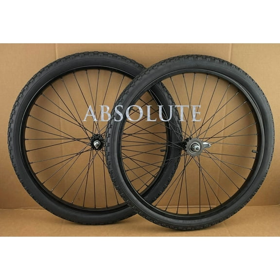 36 SPOKE BEACH CRUISER 26 X 2.125 FRONT & COASTER RIM W/ ALL BLACK KNOBBY TIRES