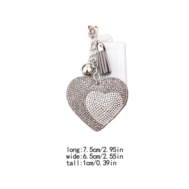 Becaristey Keychain Multipurpose Earring Decorations Daily Use Keyring Craftsmanship Girl Accessories Exquisite Women Pendent Gray Large Size 1Set
