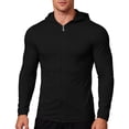 thumbnail image 2 of JTSRKL Full Zip UPF50+ Hoodie for Men Lightweight Silky Smooth Long Sleeve Sun Protection Jacket Breathable Fishing Shirts with Pockets Black L, 2 of 9