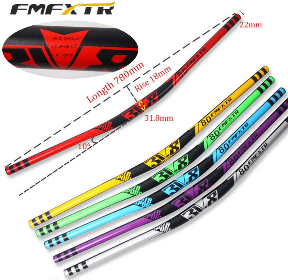 Long-Distance Mountain Road Cycling Racing Travel Relax Rest Superlight Aluminum Alloy 6 Colors MTB DH XC Riser Bicycle Bar 18mm FMFXTR 【US Stock】 31.8x780mm Mountain Bike Handlebar 