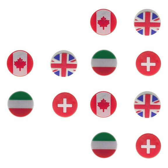 Masteelf 12 Pcs  Silicone Tennis Racket Vibration Dampeners Flag Pattern Tennis Racquet Absorbers Tennis Racket Strings Dampers for Players (Random Pattern)