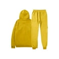 thumbnail image 5 of Tdoqot Mens Sweatsuits 2 PC- Casual Loose Fit Long Sleeve Drawstring Hoodie and Cargo Sweatpants Sets Yellow Size XL, 5 of 5