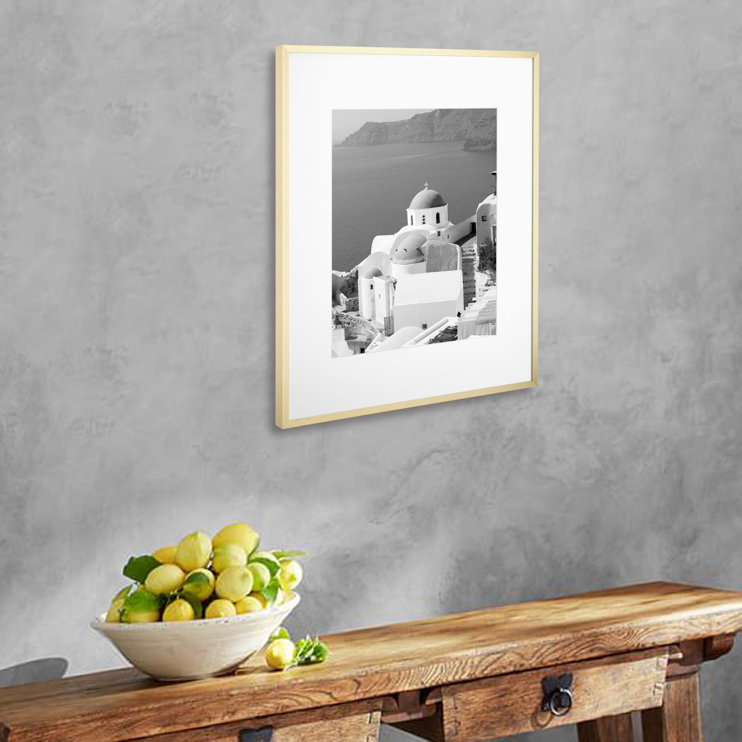 (2 pack) Better Homes & Gardens 16x20 Matted to 11x14 Metal Gallery Wall Picture Frame, Gold, Non Glare