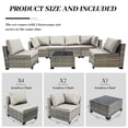 thumbnail image 6 of AstrPthylx 7-Piece Patio Sectional Set with Coffee Table, All-Weather Outdoor PE Rattan L-Shaped Sofa & Cushions for Garden, Backyard (Beige), 6 of 6