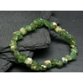 thumbnail image 2 of Natural Demantoid Garnet 6-8mm Tumble Shape Rough Cut Beads Stretchable Bracelet for Men & Women., 2 of 3