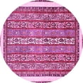 thumbnail image 1 of Ahgly Company Indoor Round Abstract Pink Modern Area Rugs, 6' Round, 1 of 4