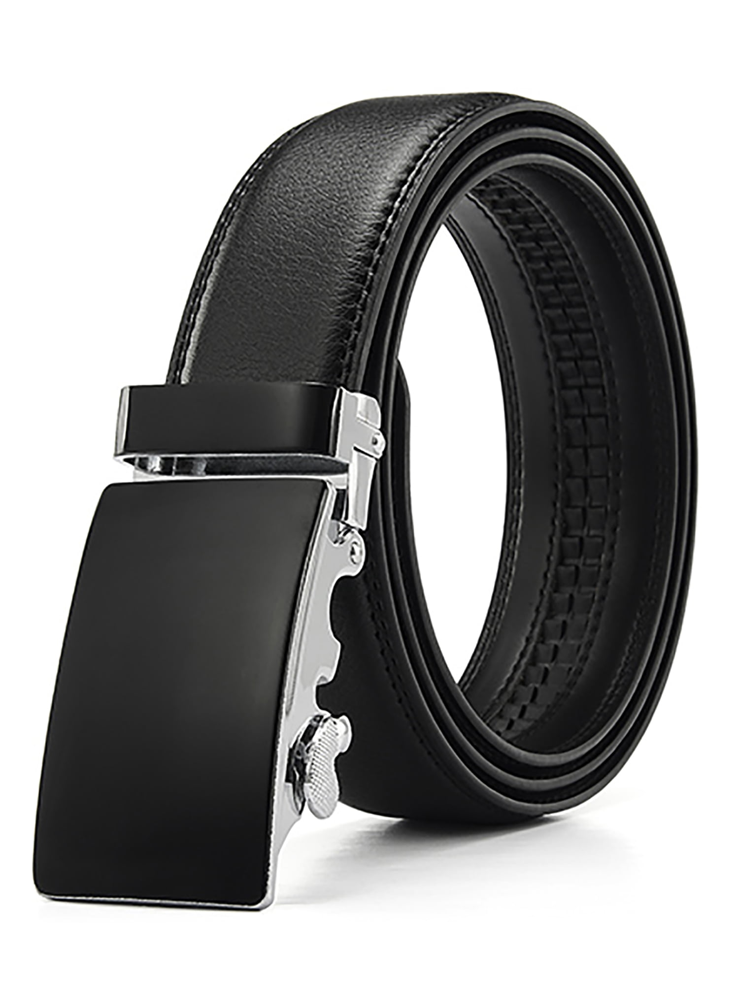 Mens Leather Belt Ratchet Automatic Belt for Men 1 3//8 Wide