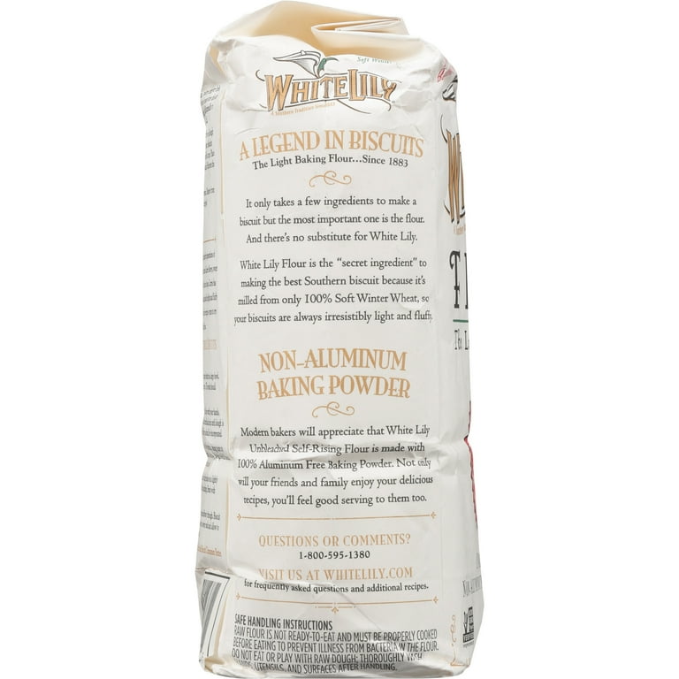 White Lily Premium Unbleached Self-Rising Flour, 5 lb Bag for Baking -  Walmart.com