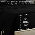 thumbnail image 3 of Olympic Queen Size Extra Deep Pockets Fitted Sheet Only - 1000-Thread Count 100% Pure Egyptian Cotton, 28 inches Deep Pockets Fitted Sheet, Soft, Sateen Weave - Black Color, 3 of 7