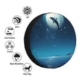 thumbnail image 4 of Salouo Night Sky Moon Dolphin Print Spare Tire Cover 14-17 inch Spare Tire Protector Universal Tough Tire Wheel Cover for Trailer SUV and Truck-14 inch, 4 of 6