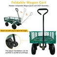 thumbnail image 4 of JOYFULIN Garden Cart, 660LBS Capacity Mesh Steel Garden Wagon with Handle, Removable Sides and 10" All Terrain Tires, Heavy-Duty Utility Cart for Yard, Lawn, and Outdoor Use, Green, 4 of 6