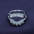 thumbnail image 3 of AFFY 1 Carat Moissanite Diamond Sunburst Guard Enhancer Ring for Women 14K White Gold over Silver-8, 3 of 7