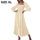 thumbnail image 2 of Vestido largo cruzado de manga larga para mujer, escote cuadrado, cintura alta, vestidos de fiesta de cóctel, 2 of 6