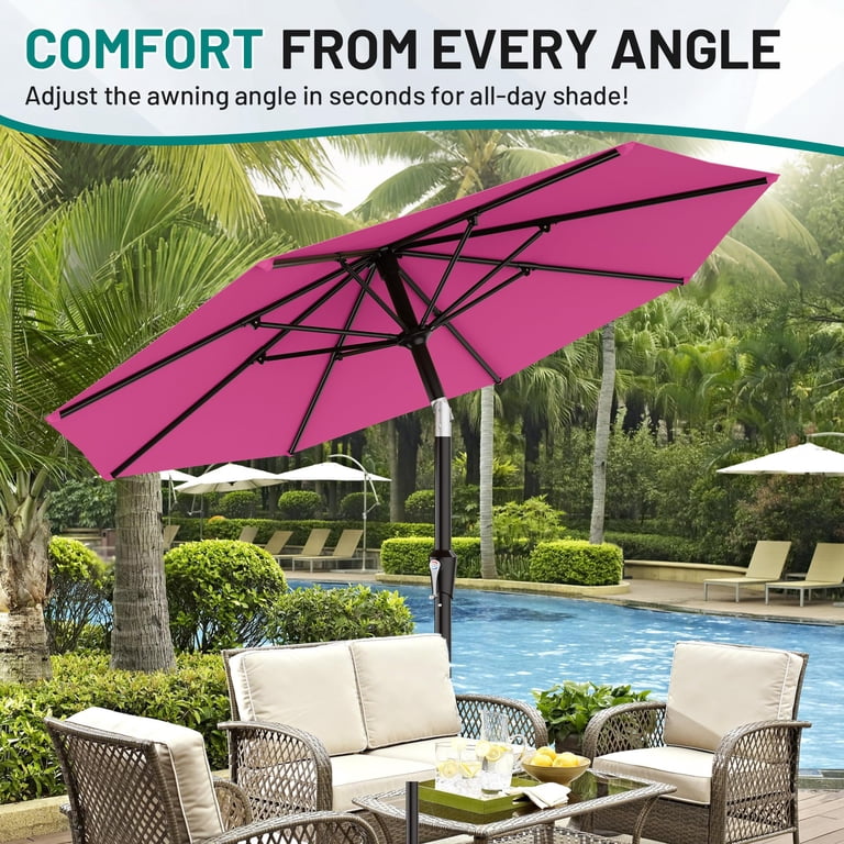 cantilever patio umbrella small 10x10ft Best Patio Umbrella with Sunbrella Fabric, UV Resistant Outdoor Cantilever Umbrella, Cast Slate
