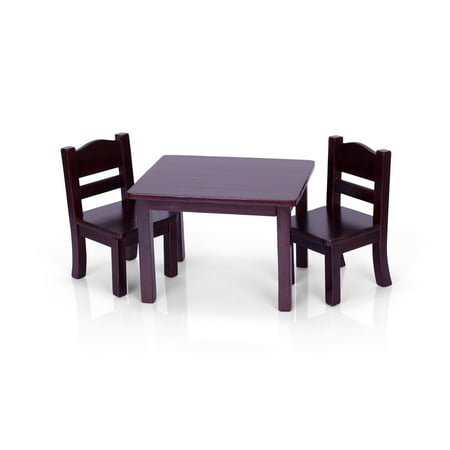 Doll Table and Chairs Set - Espresso