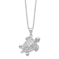 Primal Silver Sterling Silver Turtle Ash Holder 18-inch Cable Chain Necklace