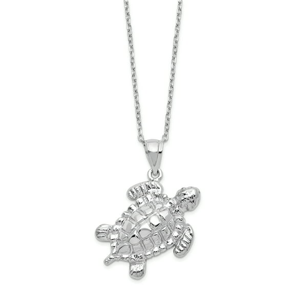 Primal Silver Sterling Silver Turtle Ash Holder 18-inch Cable Chain Necklace