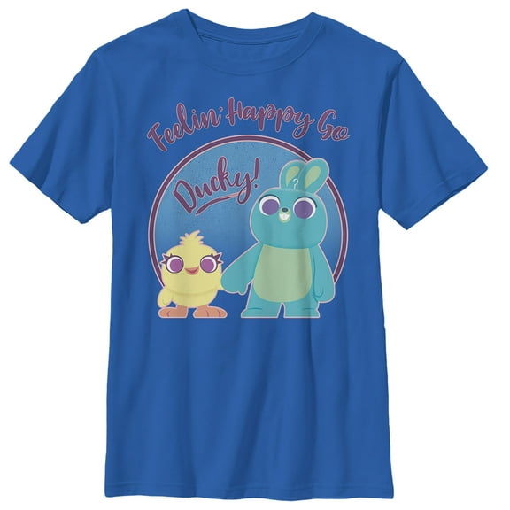 Boy's Toy Story Ducky & Bunny Feelin' Happy  Graphic Tee Royal Blue X Small