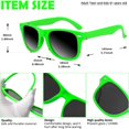 thumbnail image 3 of Gafas de sol Party Favors Oleitodh, paquete de 72, 12 colores neón de los 80, 3 of 9